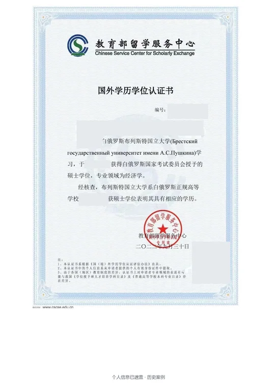 布列斯特国立大学（普希金） · 经济学 · 硕士